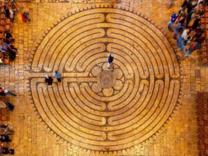 Chartres, Frankrijk, het labyrinth
